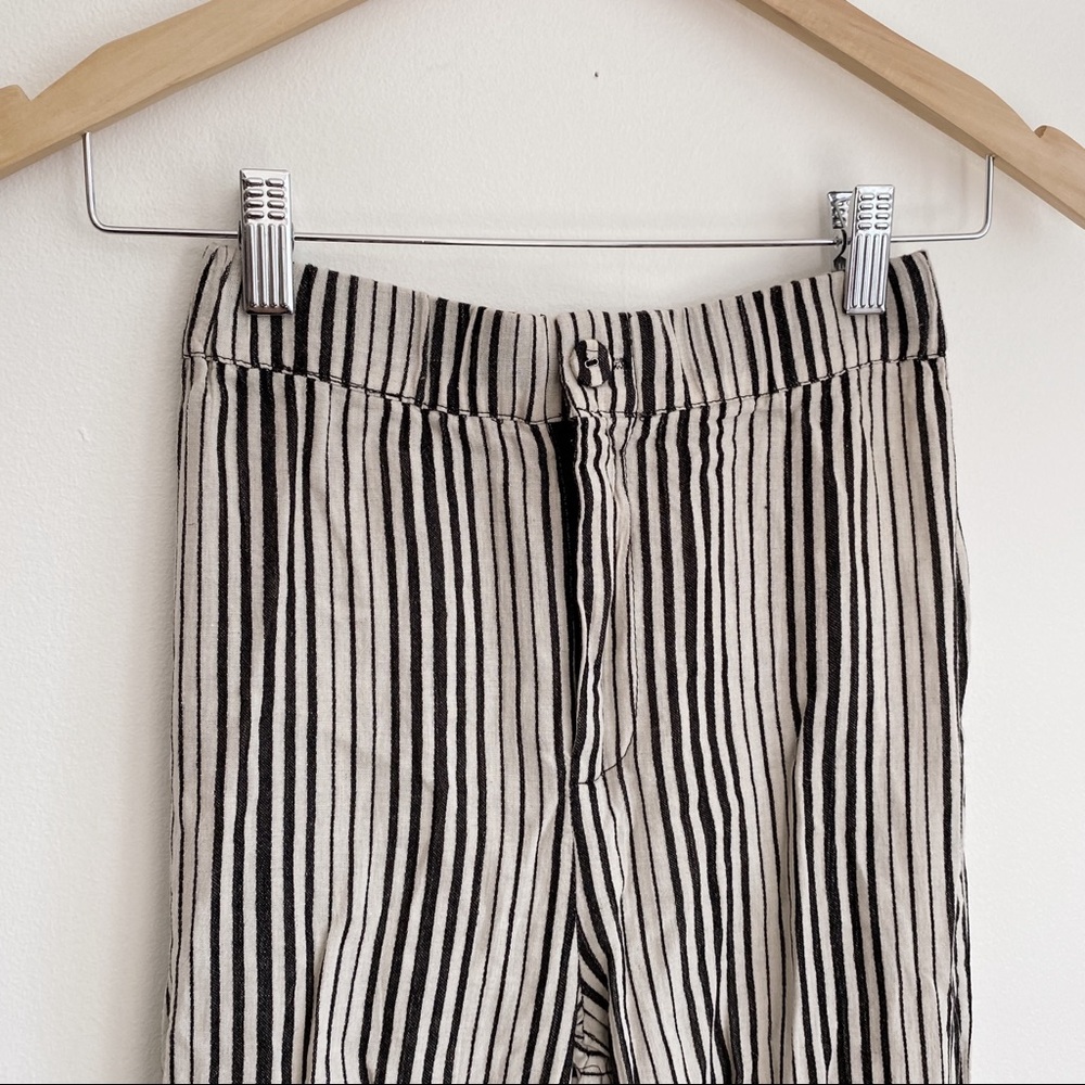 Brandy Melville Tilden Pants Black and White Stripped Button Zip Up Trousers - Picture 5 of 11